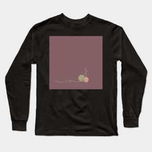 Cozy Autumn Knitting Illustration Long Sleeve T-Shirt